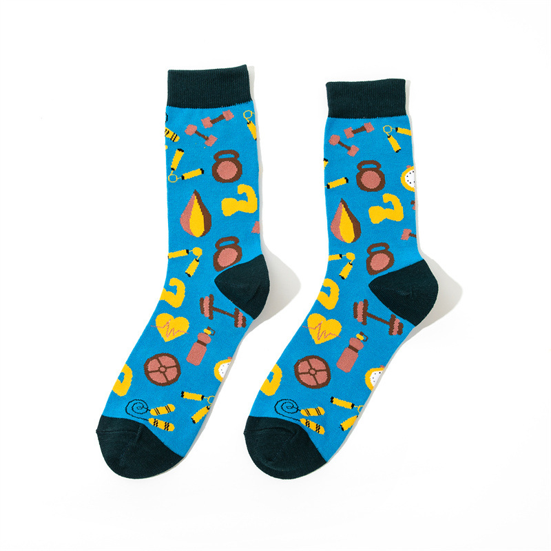 Men's Anime Pattern Crew Socks Cartoon Character Long Tube Style_voghion.com