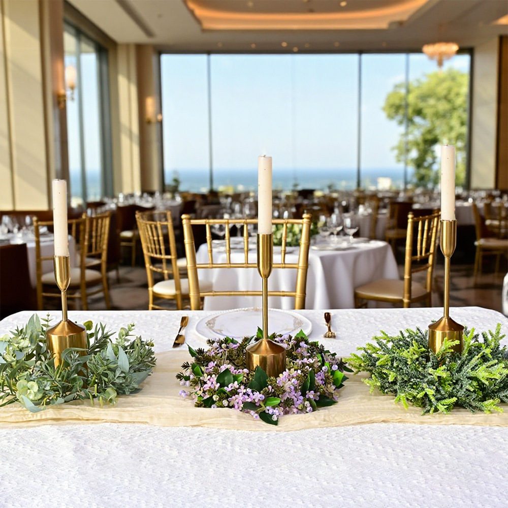 2025 Amazonas transfronterizas rama de cedro vela guirlanda de flores decoración de mesa de navidad del restaurante accesorios de fotografía