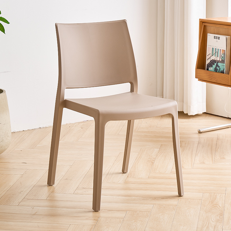 Sillas de plástico caseras apilables sillas de almacenamiento ligeras sala de estar cocina sillas de mesa de comedor robustas taburetes de respaldo de color