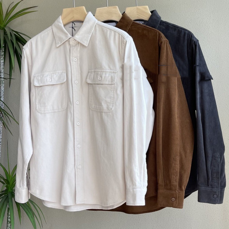 24SS Workwear corduroy camisa de manga larga chaqueta de trabajo chaqueta de mecha de lámpara