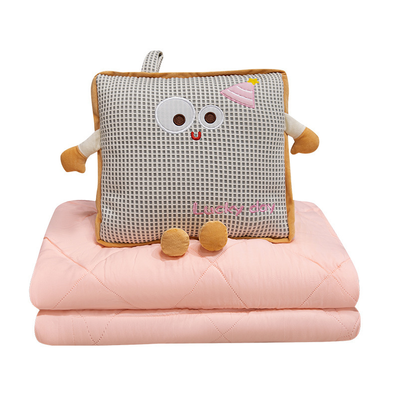 Nuevo Waffle Bean Bean colcha multifuncional almohada 2 - en - 1 aire acondicionado plegable almohada de siesta de oficina image 5