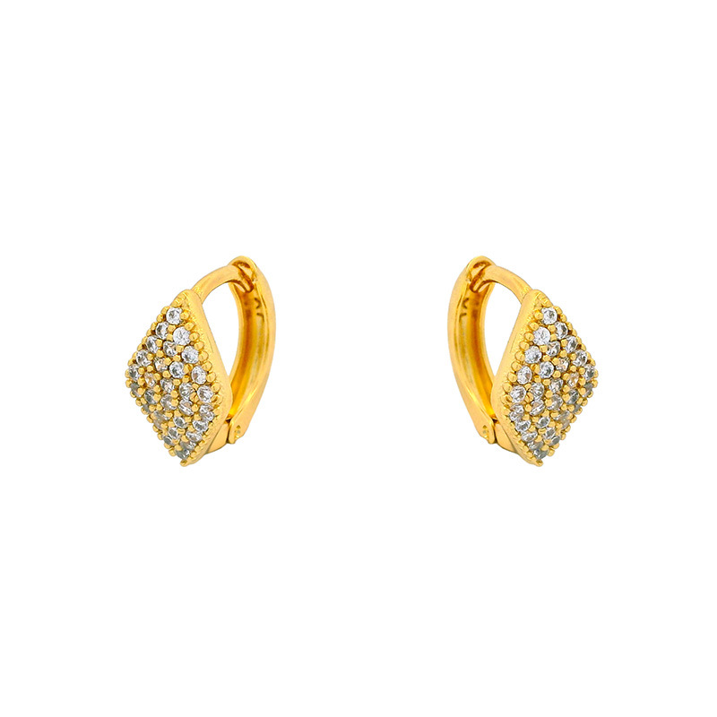 Xuping nueva moda europa y americana aleación transfronteriza galvanizada 24k color gemas artificiales geométricas pendientes de diamante