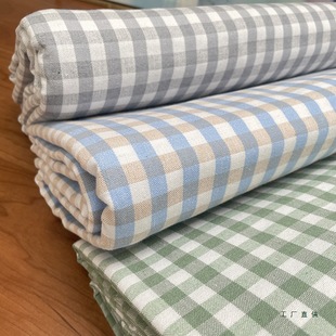 Exported to France, Cotton Old Coarse Cloth Bed Bed Sheetss Three-Piece Set, Thickeneded Small Plaid, Clear Naked Sleeping Summer Bed Bed Sheetss Single Piece