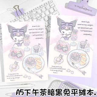 a5平摊下午茶暗黑兔彩页本可爱卡通平摊笔记本手账本少女心日记本