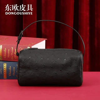 跨境新款鸵鸟皮小号铅笔包真皮时尚潮流便携女士手提单肩斜挎包包