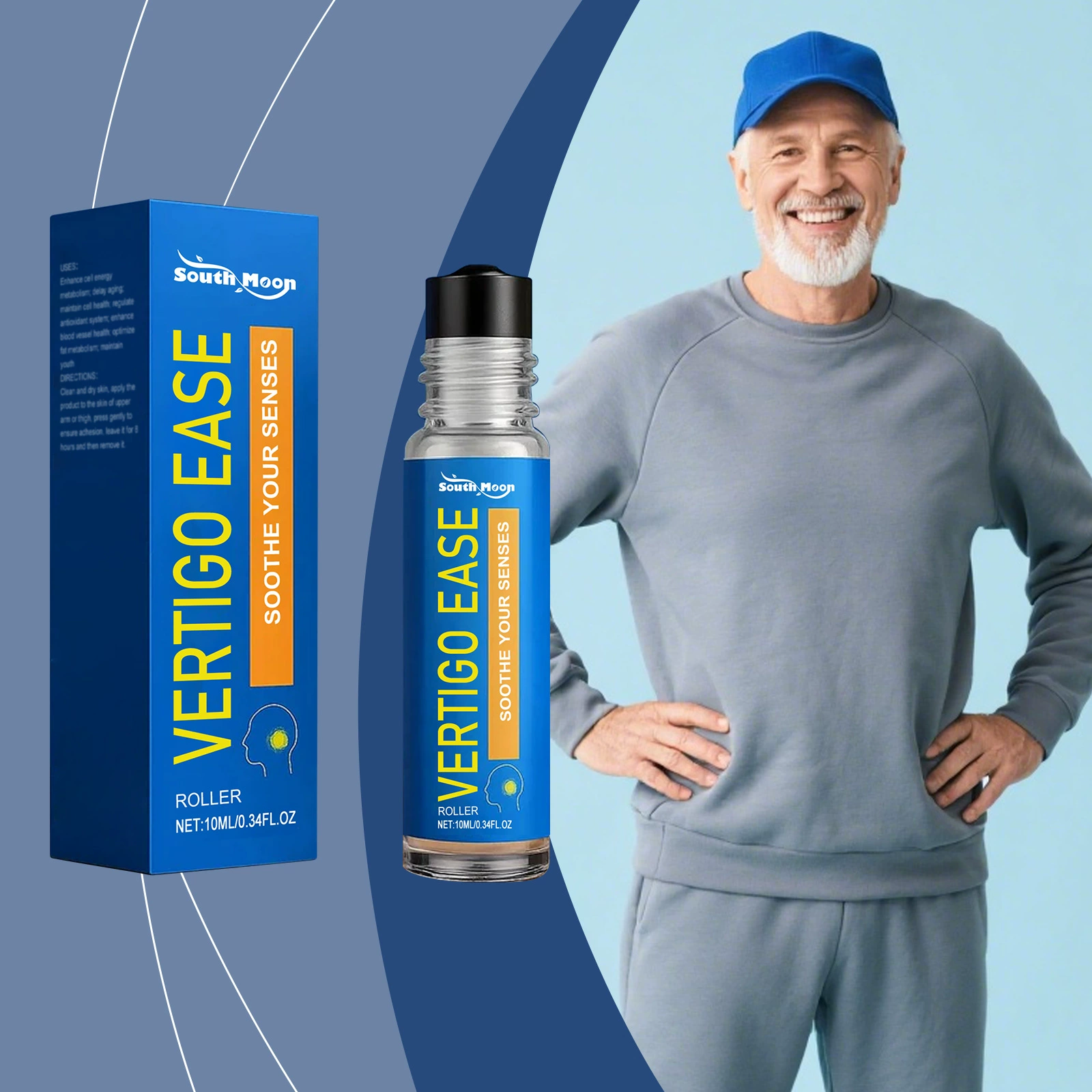 SOUTH MOON Roll-on для ухода за телом Мягкая формула Herbal Essence в клетку Портативный ролик для ухода за телом