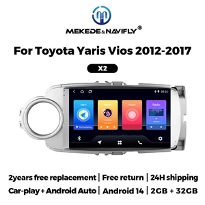 Toyota Yaris Vios 2012-2017 Android Avtomobil GPS Naviqasiya MP5 Bluetooth Pleyer