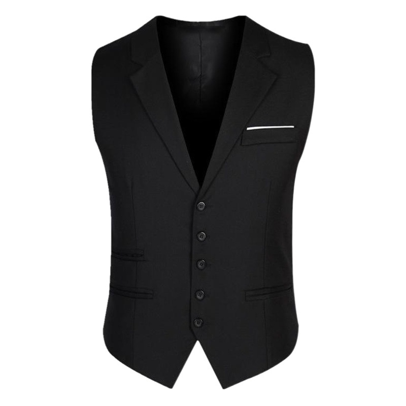 Traje de hombre collar Chaleco de hombre traje de negocios chaleco estilo coreano slim fit británico Plus tamaño chaleco pinduoduo AliExpress