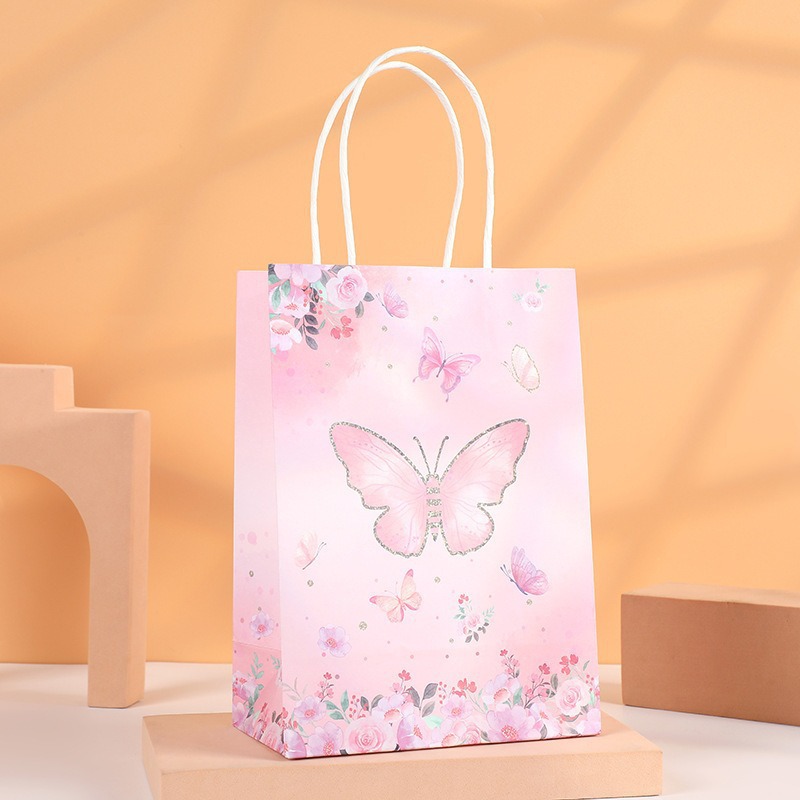 Bolsas de regalo de cumpleaños, bolsas de cartón cartón, bolsas de embalaje para llevar, bolsas de embalaje de regalo de fiesta para niños, bolsas de mano