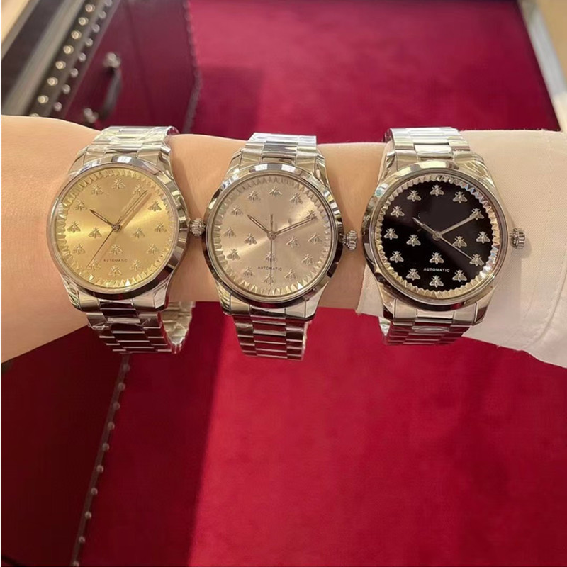 Gujia High Quality Little Bee Large Dial Women's Quartz Waterproof Steel Band Watch Fashionable and Easiest for Match 316 Stainless Steel Wrist