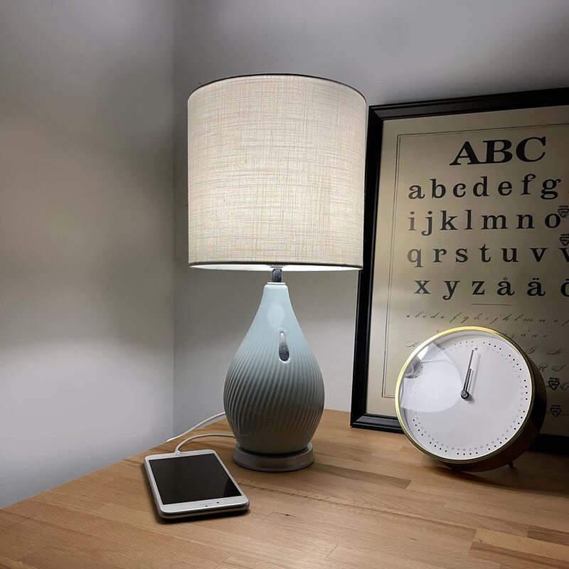 Factory Direct supply USB charging port modern bedroom living room table lamp bedside table lamp with 2 power outlets Factory Direct supply USB charging port modern bedroom living room table lamp bedside table lamp with 2 power outlets