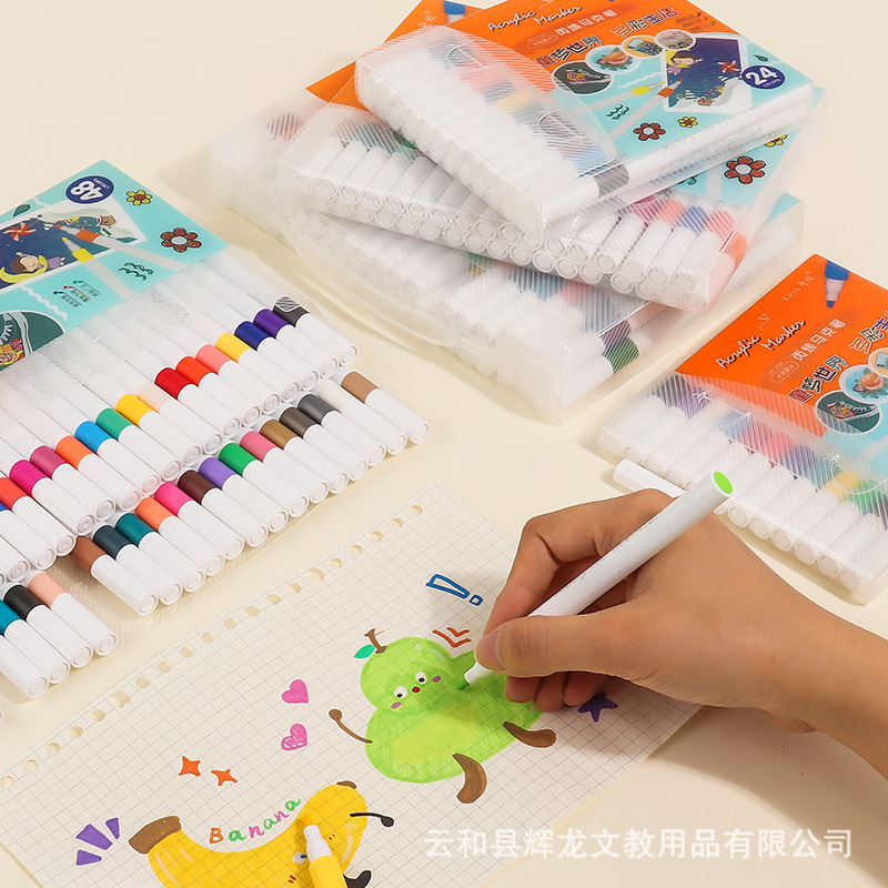 Venta al por mayor traje de marcador acrílico pintura de los niños graffiti de cerámica 60 colores DIY de secado rápido pluma de acuarela impermeable