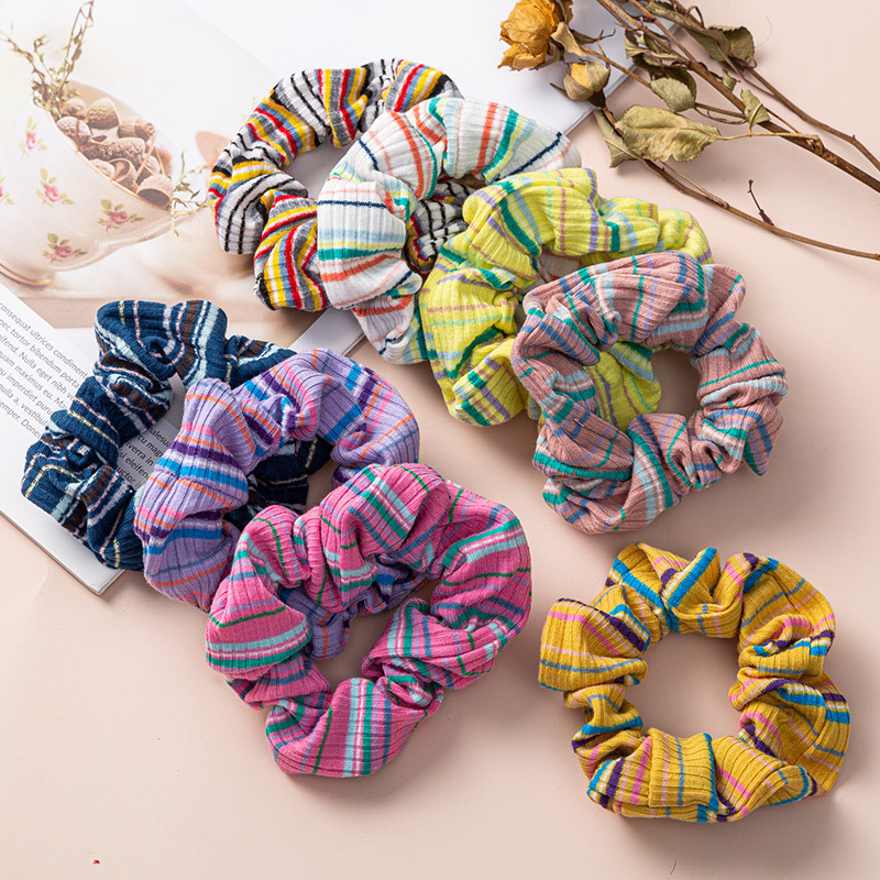 春夏大肠圈 韩国简约小清新日系小号格子盘头发圈ins格子