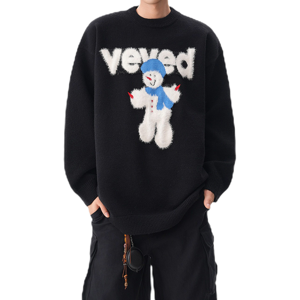 Explosiones transfronterizas de tamaño europeo de tamaño grande jersey de jersey jersey hombre de nieve marca de tendencia de Navidad fábrica de jersey de invierno al por mayor