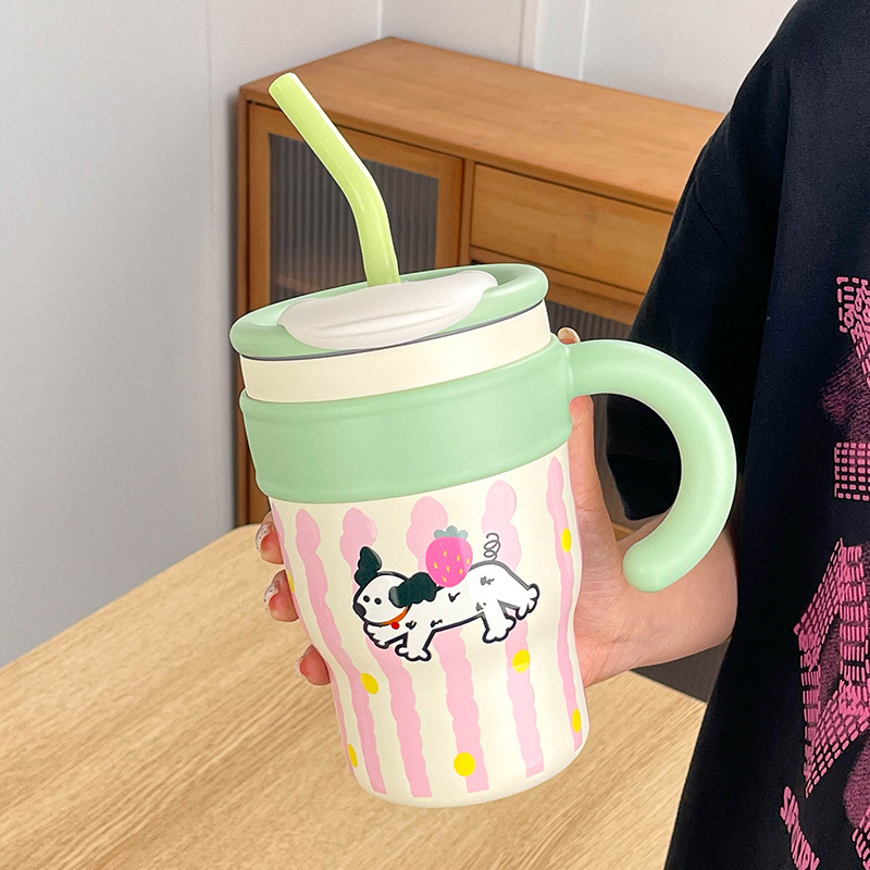 Sanrio Hello Kitty taza de vacío gigante chica paja Linda taza de agua taza de helado de oficina