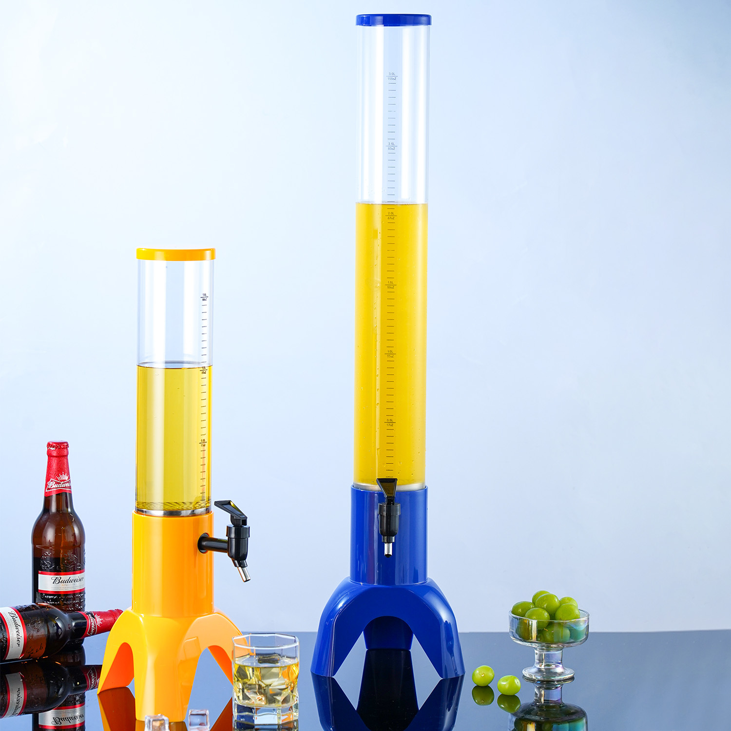 酒炮商用3L扎啤果汁鼎创意啤酒机啤酒塔耐摔酒炮三角饮料桶可乐桶