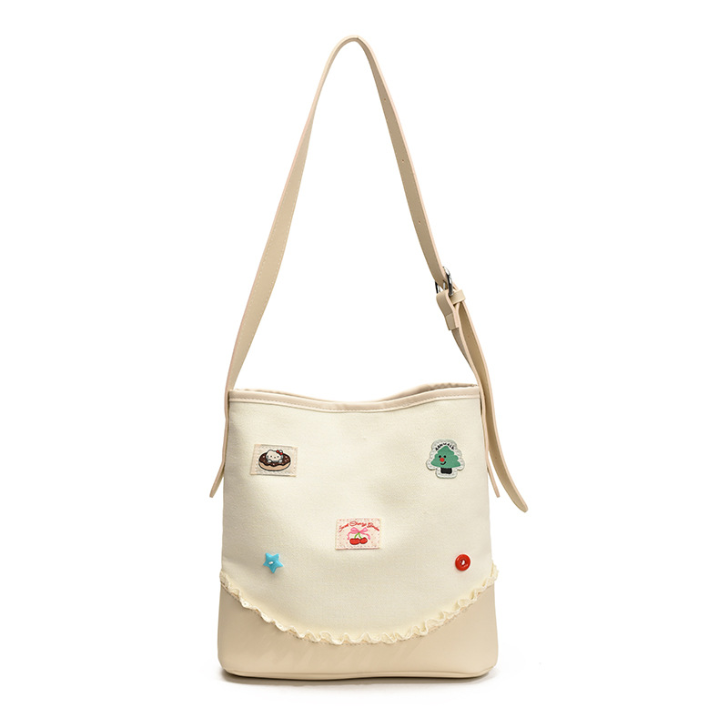 Bolso de cubo de ocio de color de contraste transfronterizo para mujer 2025 nuevo bolso de hombro de tendencia de moda salvaje bolso de mensajero de viaje de trabajo