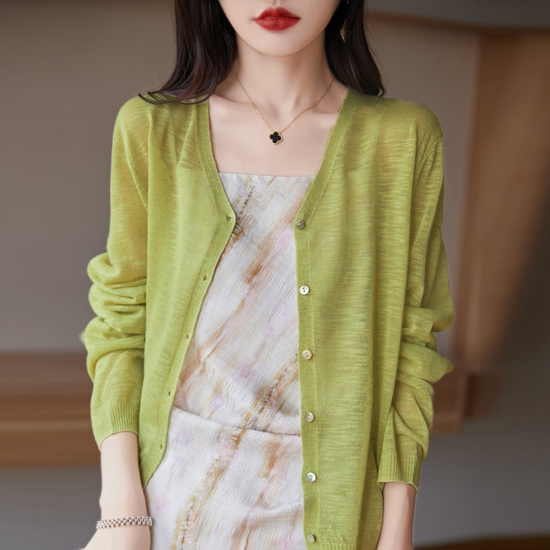 Bamboo thin silk cardigan
