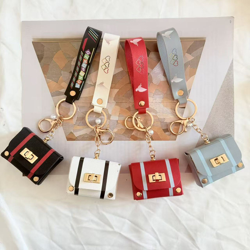 Creative Leather Coin Purse Keychain Fashion Mini Bag Pendant Student Bestie Small Gift Key Chain Pendant