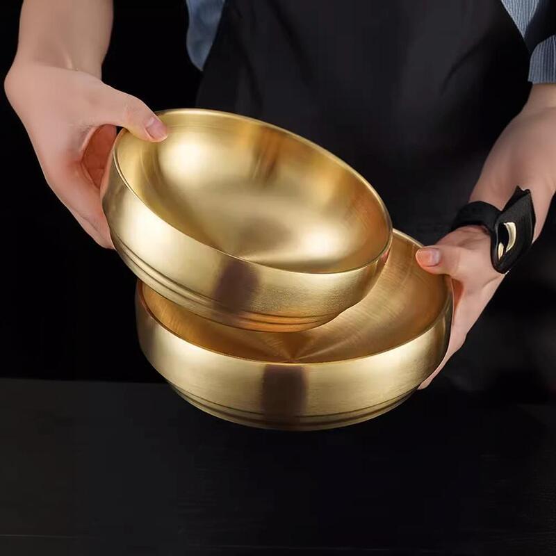 Cross-Border Zhou Hei Ya Rice Bowl Is Still a Small Bowl of Korean-Style Bibimbap, a Golden Stainless Steel Instant Noodle Bowl, Ramen Bowl, Cold