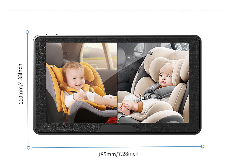 Car-Mounted Baby Monitor 7inch Monitor + Night Vision Camera Rear View Monitoring Image