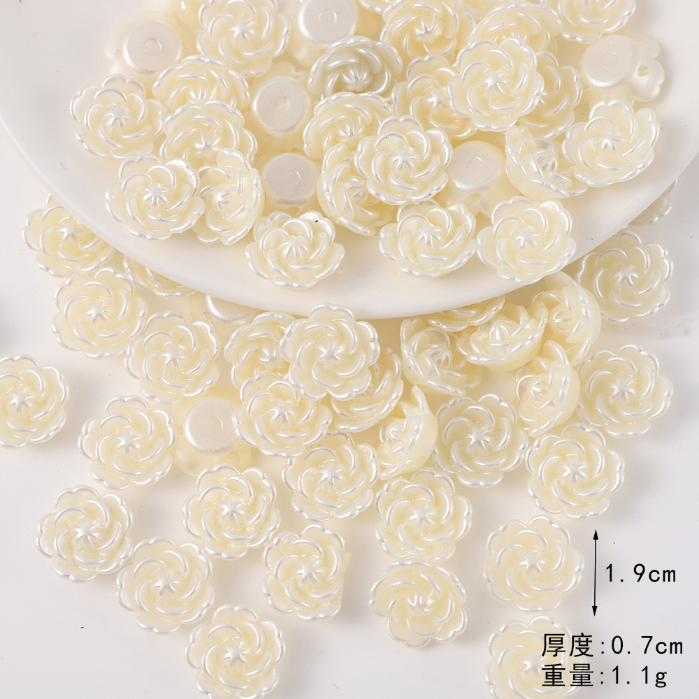 新款气质珍珠白玫红花朵洞洞鞋鞋扣配件玫瑰系列鞋花饰品鞋扣批发