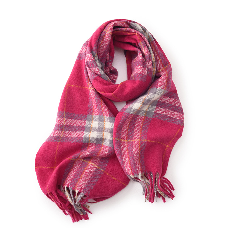 Écharpe pour femme 2024 Nouvelle écharpe tricotée chaude haut de gamme polyvalente double face automne/hiver pour étudiantes_voghion.com