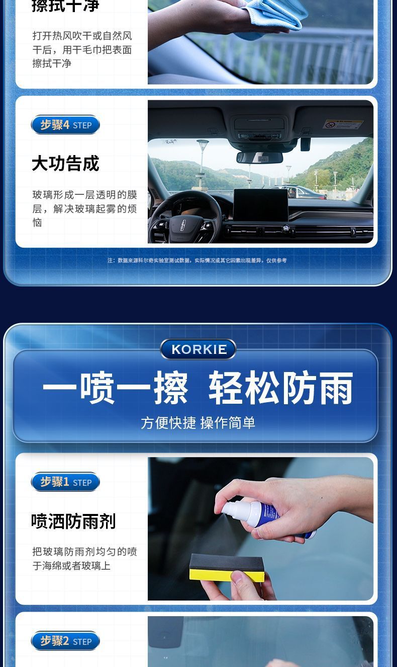 Corky glass anti-fog agent anti-fog long-acting front windshield rear view ytterbone rearview mirror window winter anti-fog car home dual-use