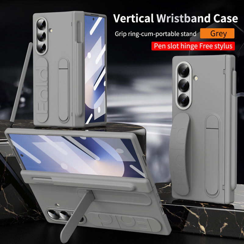 Cross-Border Applicable Samsung Z Fold7 Mobile Phone Case All-Inclusive Hinge Bracket Wrist Strap Fold5/6 Pen Slot Anti-Fall Protection