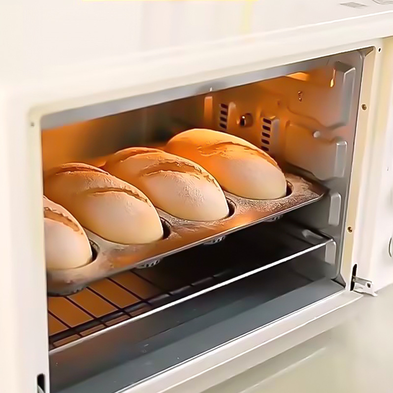 法棒パン金型4連穴付き長条フレンチトーストミニホットドッグケーキ焼き皿家庭用ベーキングツール|undefined