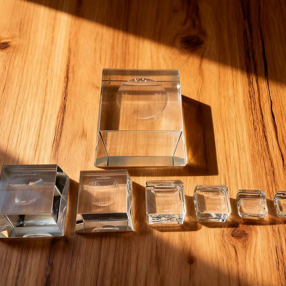 跨境批发方水晶球底座足球篮球高尔夫透明玻璃水晶小底座可刻字