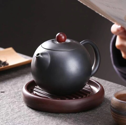 Bakelite pot with purple sand pot holder base, pot pad, tea tray, heat insulation pad, round pot holder, tea ceremony accessories, Zen style
