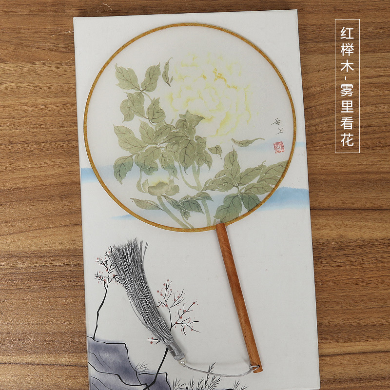 Hanfu ventilador de estilo antiguo ventilador redondo ventilador de baile clásico translúcido ventilador redondo fábrica al por mayor