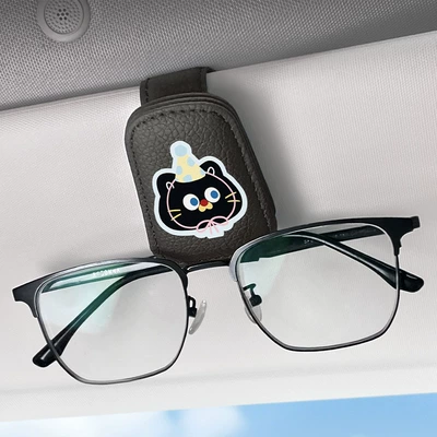 for Car Interior, Car Glasses Clip/Bill Clip - black-black-cat