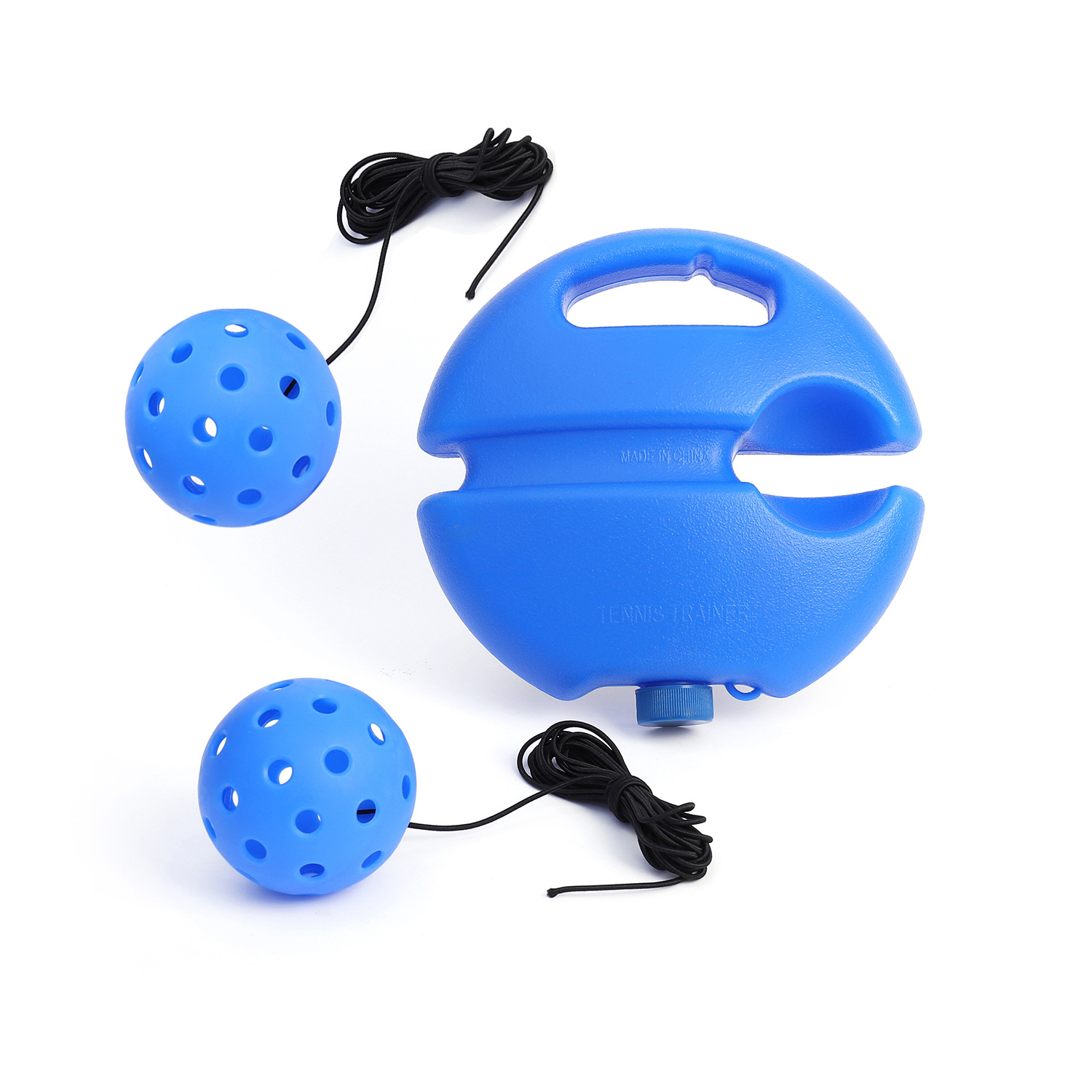 Entrenador de bolas de pico único 40 hoyos PE Bola de agujero elástico alto principiante práctica Pickleball base de inyección de agua