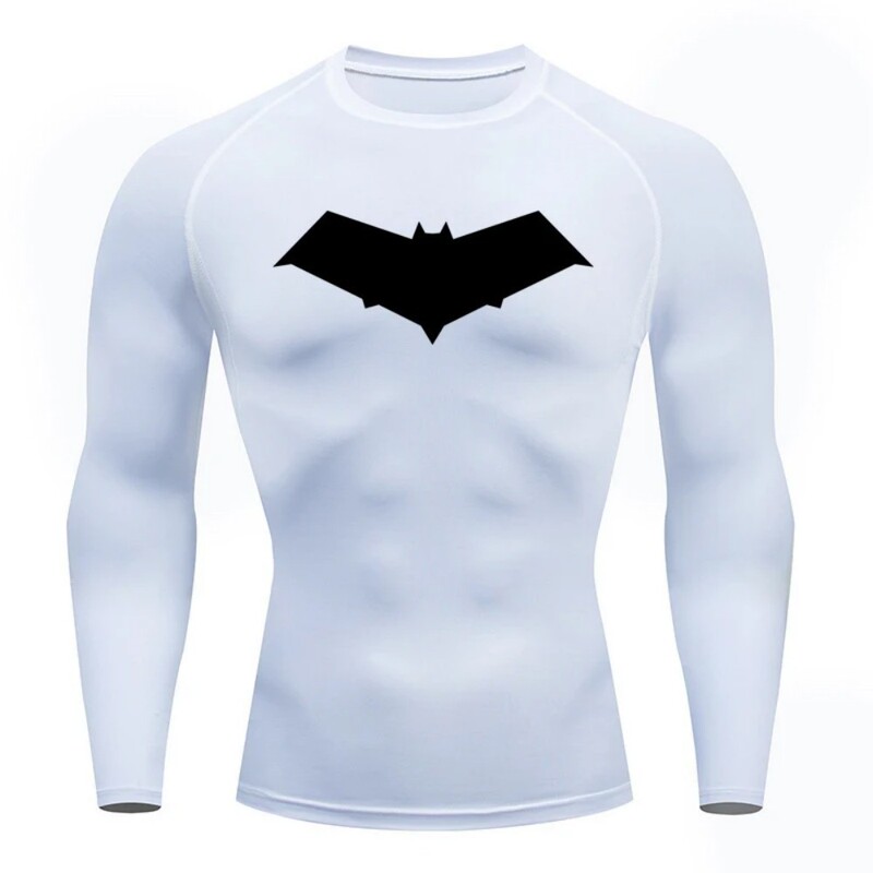 New Style Clothing Fitness Compression Running Long-Sleeved T-Shirt Men's Top Bat Print Quick-Drying Gym Sportswear New Style Clothing Fitness Compression Running Long-Sleeved T-Shirt Men's Top Bat Print Quick-Drying Gym Sportswear