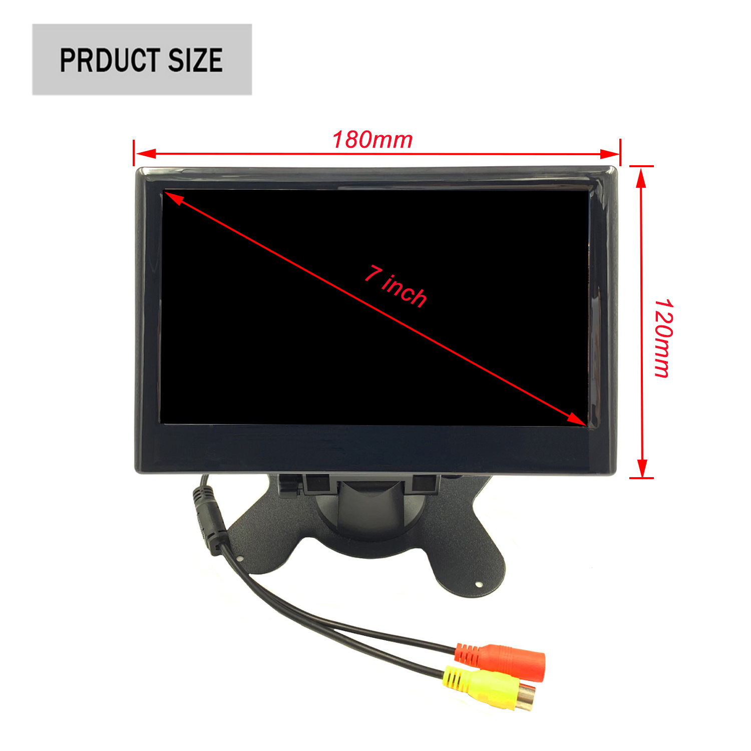 7inch Universal home and vehicle-mounted display for buses and trucks, LCD AV high-definition monitoring, bus reversing display screen, VGA