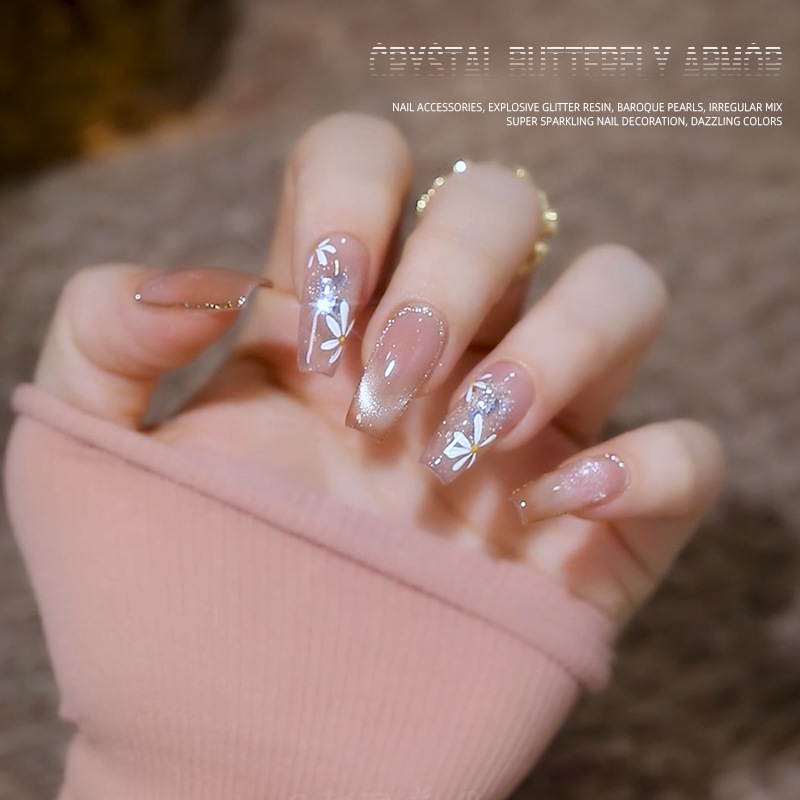 Cuentas de vidrio pequeñas bombillas cristal ojo de gato pegamento de manica 2025 nuevo brillo de verano manicura popular
