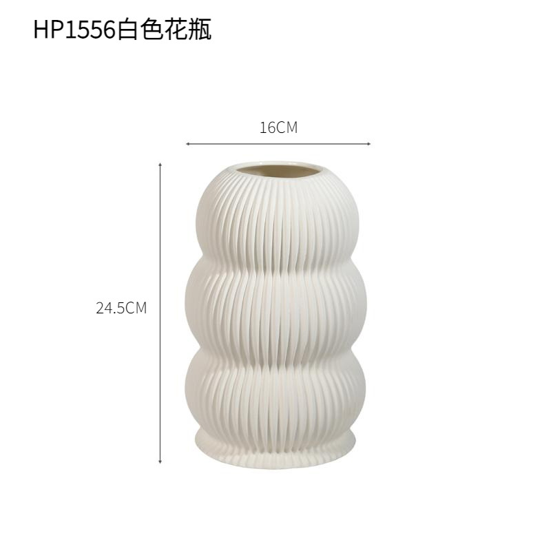 Nórdico ins estilo florero de Cerámica Blanca Flor seca arreglo arte salón mesa comedor decoración del hogar al por mayor