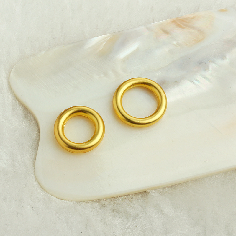 Sand gold bag gold color retention closed connection ring diy handmade jewelry accessories plain ring round running ring braided rope material
