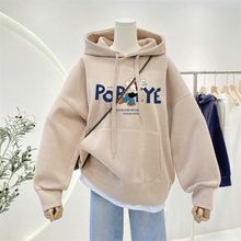 大码胖mm连帽卫衣女oversize秋冬2025年新款慵懒风加绒外套潮ins