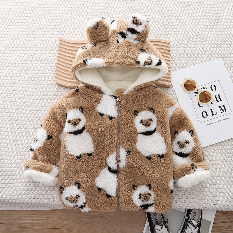 Abrigo acolchado de algodón de invierno para niños 2023 nuevo estilo occidental Abrigo acolchado de algodón forrado de lana para niños de moda bebé Otoño e Invierno chaqueta acolchada de algodón engrosada
