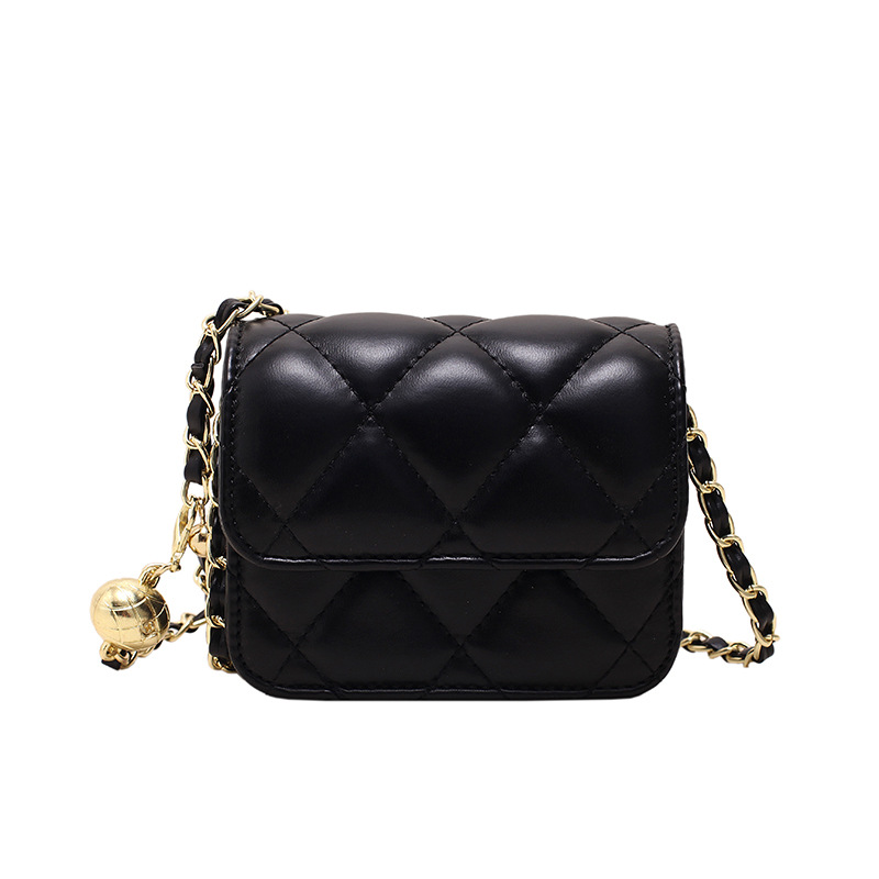 Estilo coreano estilo Chanel lápiz labial bolsa 2023 verano nueva cadena bolsa rómbica bordado hilo bolso de hombro mini bolsa de mensajero para las mujeres