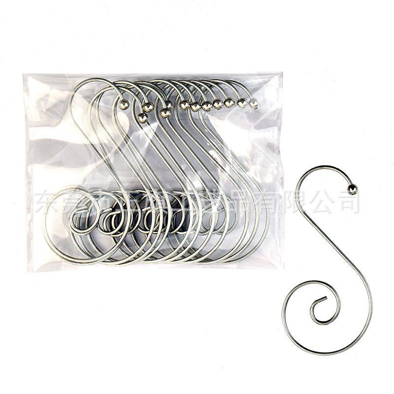 50mm 비즈 플라워 후크-실버(12개/팩)