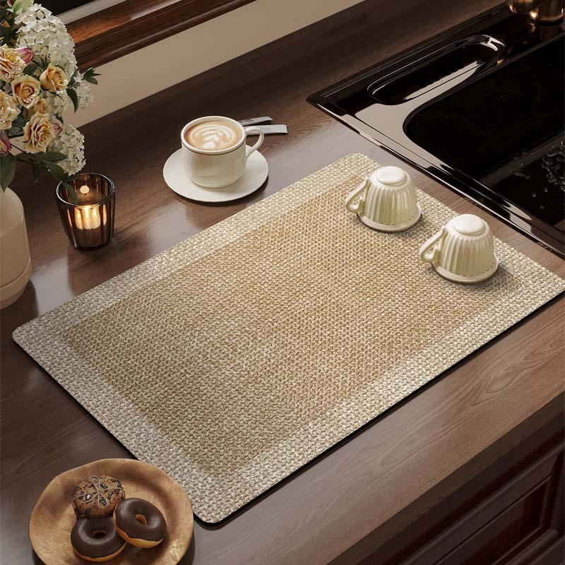 Cocina transfronteriza esterilla de drenaje simple color sólido fácil de cuidar esterilla de absorción de agua de barro de diatomeas cocina casera esterilla de aislamiento antideslizante