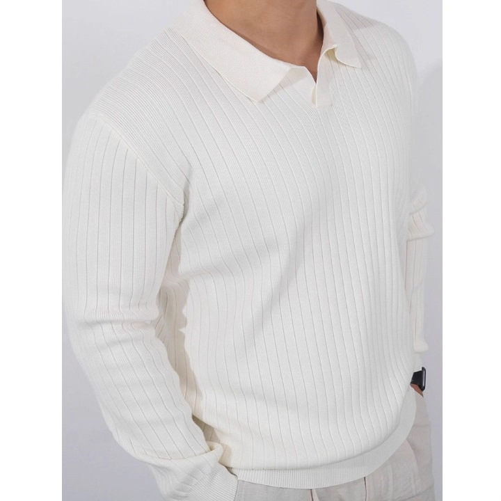 Solid Color V Neck Pullover Sweater for Men 25 Autumn and Winter New Style Lapel Knitted Bottoming Shirt Polo Collar Simple Warm American Style Solid Color V Neck Pullover Sweater for Men 25 Autumn and Winter New Style Lapel Knitted Bottoming Shirt Polo Collar Simple Warm American Style
