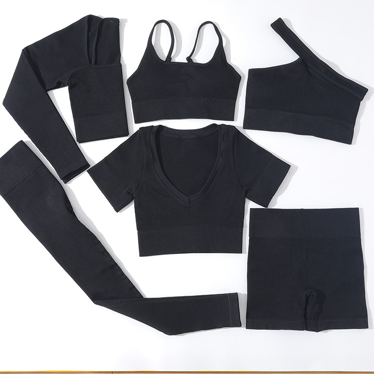 Europeos y estadounidenses de hilo sin pierna trajes deportivos de manga larga chaleco de yoga en una sola pieza pantalones de acondicionamiento de la mujer