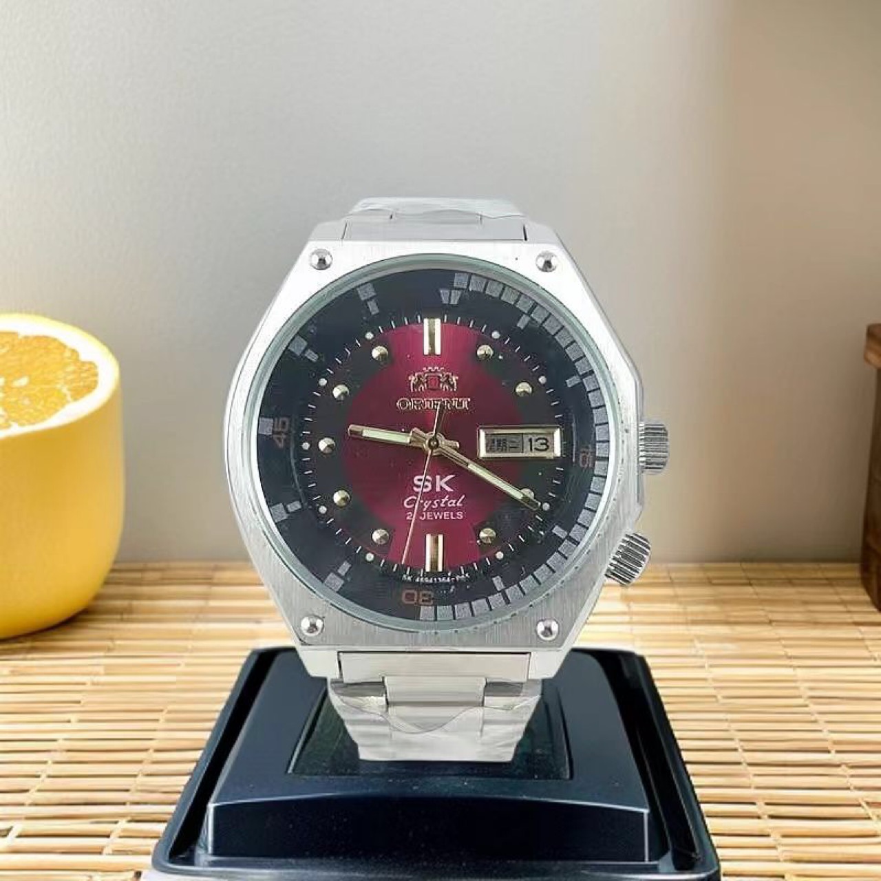 双獅空霸大型文字盤機械式腕時計、全自動メンズ機械式腕時計、夜光防水、オリエント自動巻きクラシックモデル