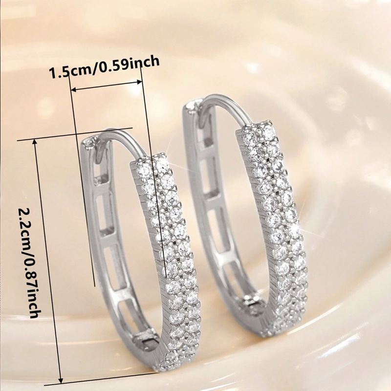 Geometric U-shaped Hoop Earrings Shiny Slimming Gold Jewelry_voghion.com