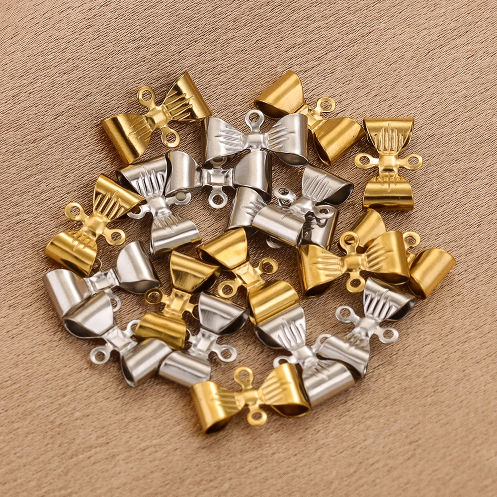 20 PCS/Package 12 * 7mm Stainless Steel Bow Knot Polished Pendant display picture 3